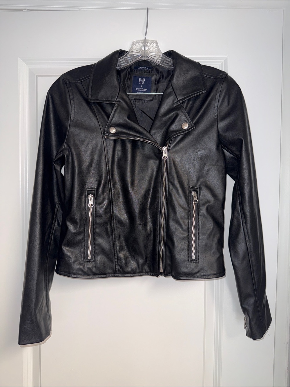 Gap Teen l 100% Recycled Faux-Leather Moto Jacket- SIZE 12